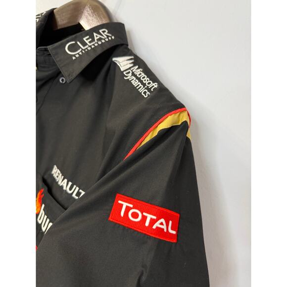 Lotus F1 Team 2013 Racing Button up Shirt Short Sleeve Black Men's L - Picture 5 of 9